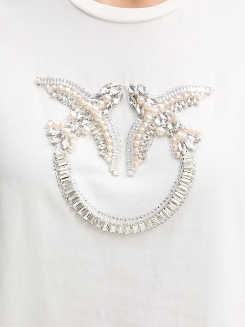 Pinko t-shirt bawełniany damski kolor biały 100535 A2RN