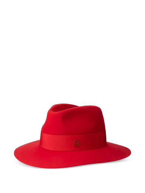 Maison Michel Henrietta ribbon-detailed hat - Red - zdjęcie produktu nr 1