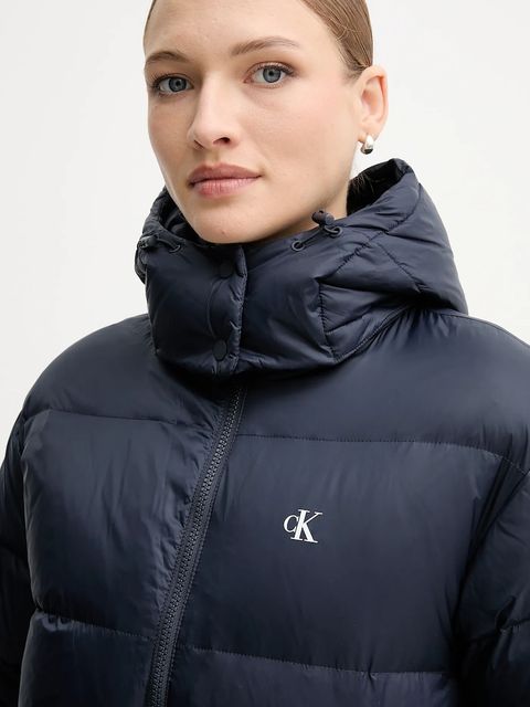Calvin Klein Jeans kurtka puchowa kolor granatowy zimowa oversize LV047D501G