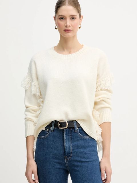 United Colors of Benetton sweter z dodatkiem wełny damski kolor beżowy 191VD10EZ - zdjęcie produktu nr 1