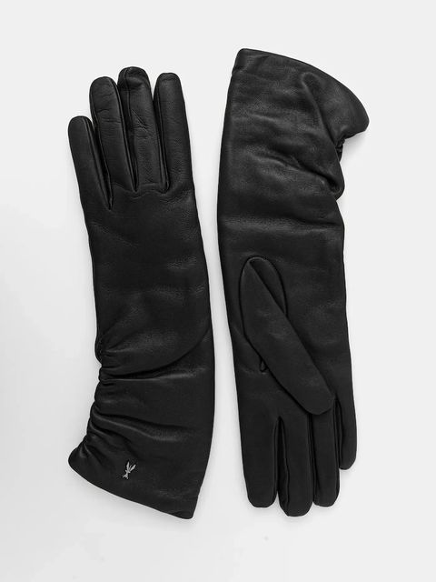 Patrizia Pepe rękawiczki skórzane damskie kolor czarny 2F0105 L034 - zdjęcie produktu nr 1