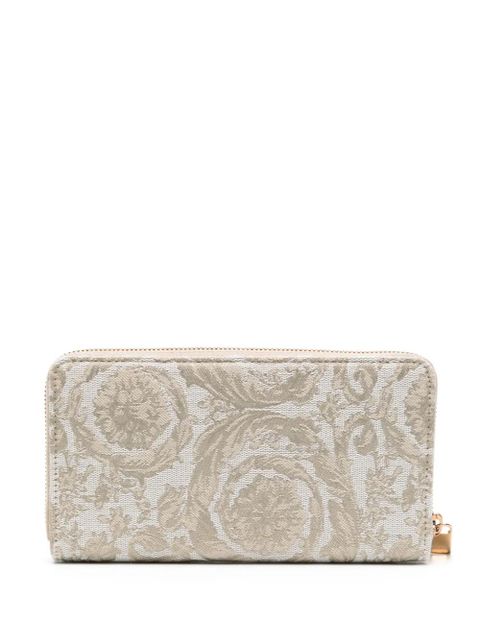 Versace embroidered-logo jacquard wallet - Neutrals