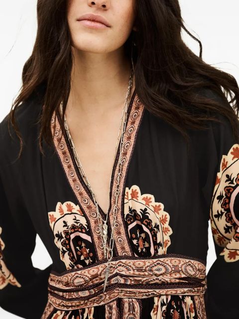 Ba&Sh Vera V-neck printed dress - Black