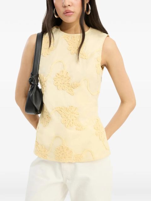ROTATE BIRGER CHRISTENSEN flower sleeveless top - Yellow
