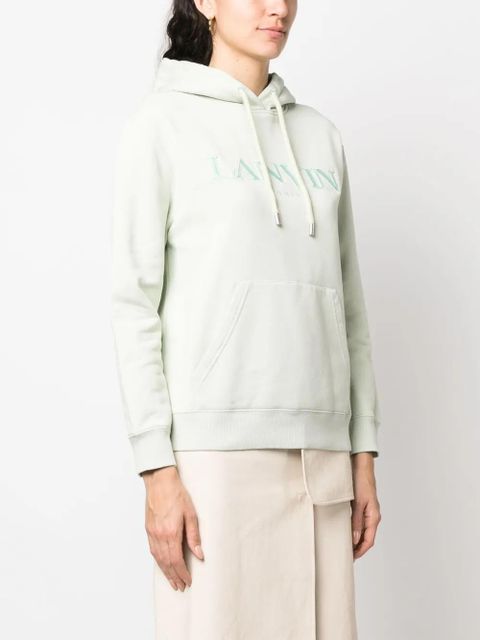 Lanvin logo-embroidered hoodie - Green - zdjęcie produktu nr 2