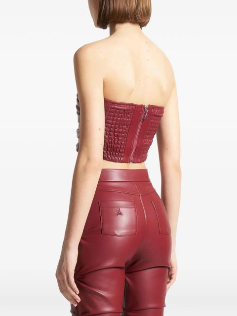 Manière De Voir pleated zip-up corset top - Red