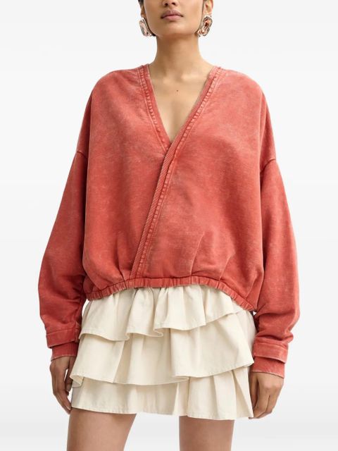 Essentiel Antwerp gathered open-back sweatshirt