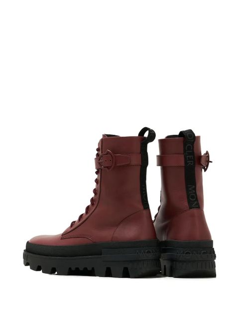 Moncler Carinne lace-up buckle boots - Red