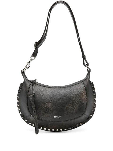 ISABEL MARANT Oskan Moon stud-embellished leather shoulder bag - Brown - zdjęcie produktu nr 1