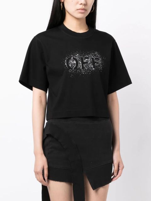 Off-White logo-print cotton T-shirt - Black