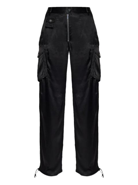 GANNI satin cargo trousers - Black