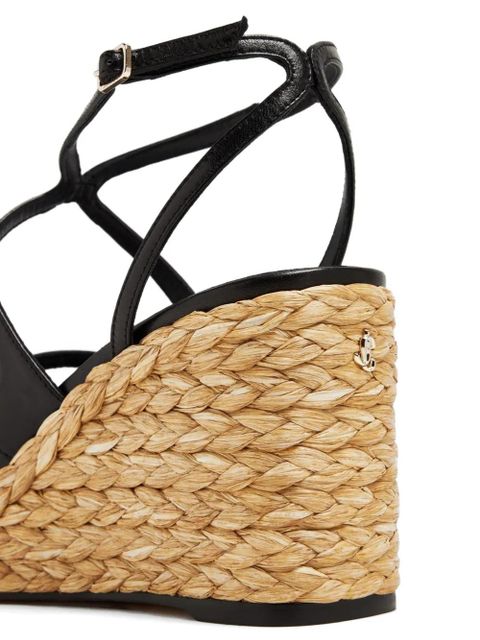 Jimmy Choo raffia leather heels - Black