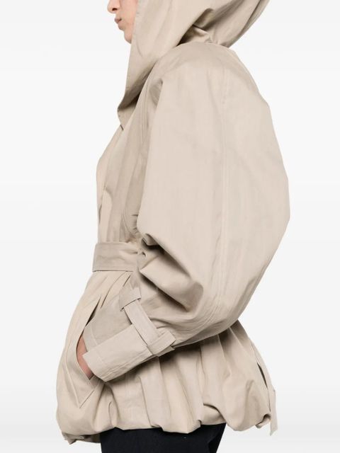 Magda Butrym belted hooded coat - Neutrals