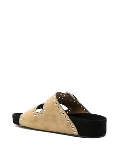 ISABEL MARANT Lennyo eyelet-embellished sandals - Neutrals