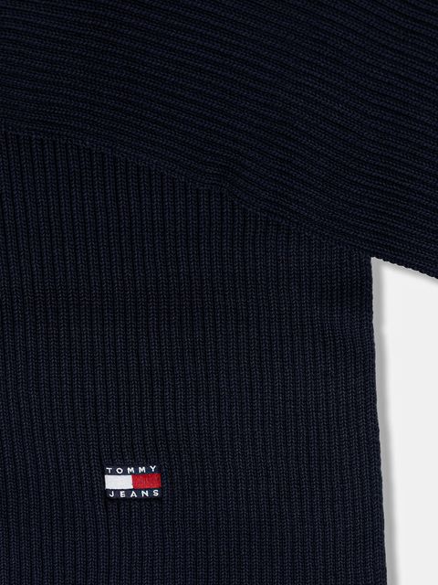 Tommy Jeans szalik bawełniany damski kolor granatowy gładki AW0AW18045 - zdjęcie produktu nr 2