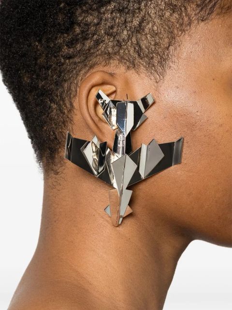 Off-White Paperplane clip-on earring - Silver - zdjęcie produktu nr 2
