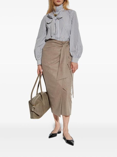 Max Mara Bingo wrap-tie midi skirt - Neutrals - zdjęcie produktu nr 2