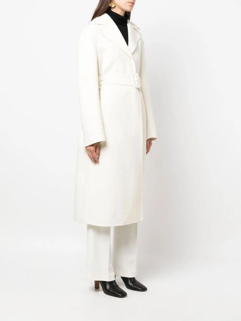 Jil Sander belted single-breasted coat - White