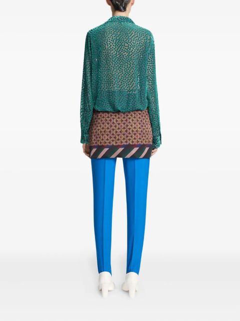 DRIES VAN NOTEN devoré wrap shirt - Green