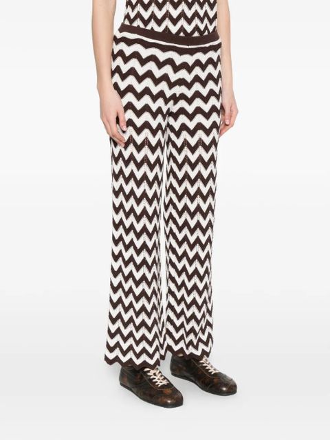 Maje zig zag straight trousers - Brown
