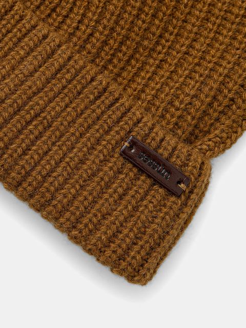 Sessun czapka z dodatkiem wełny kolor brązowy 25115003