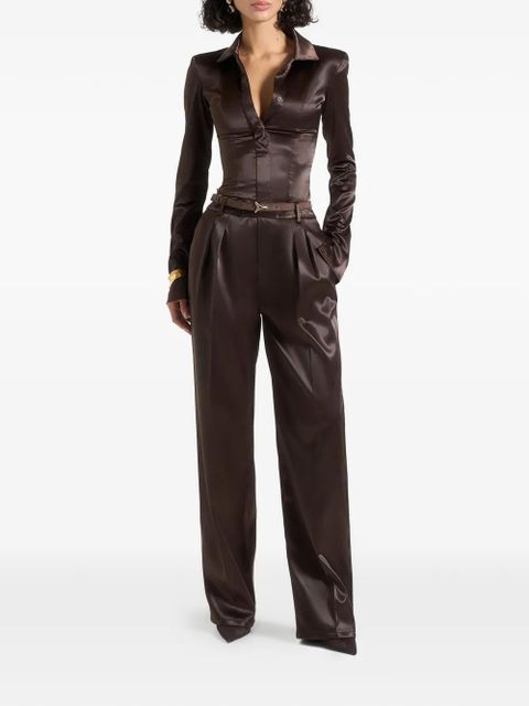 Manière De Voir Julie twin-pleat tailored trousers - Brown - zdjęcie produktu nr 2