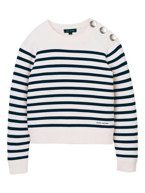 Marc Jacobs Breton stripe button-detailed sweater - White - zdjęcie produktu nr 1