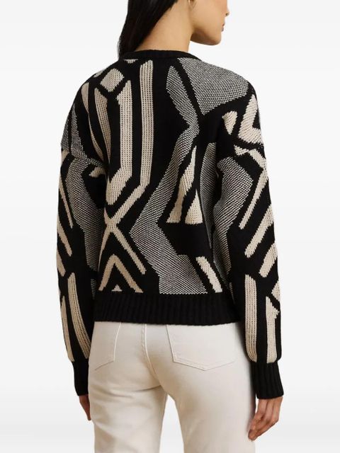 Lauren Ralph Lauren geometric-pattern sweater - Black