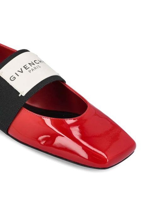 Givenchy logo-strap ballet flats - Red
