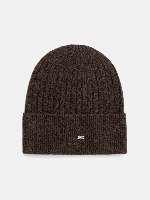 Tommy Hilfiger czapka kolor brązowy AW0AW17776 - zdjęcie produktu nr 1