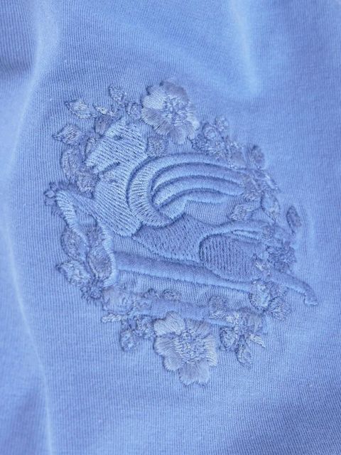 ETRO Pegaso-embroidered cotton T-shirt - Blue