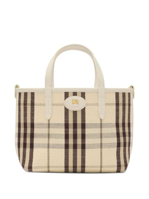 Burberry small Bloomsbury grained-leather reversible check tote bag - Neutrals - zdjęcie produktu nr 2