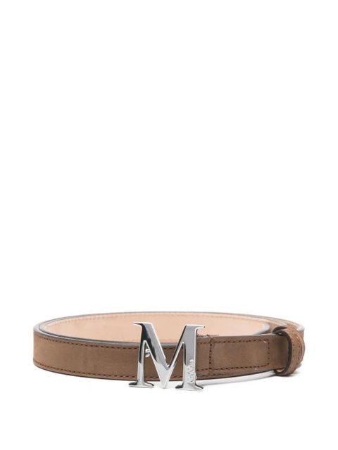 Max Mara logo-buckle suede belt - Brown - zdjęcie produktu nr 1