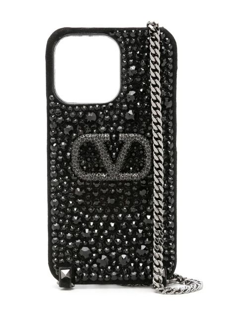 Valentino Garavani signature V-plaque iPhone case - Black - zdjęcie produktu nr 1