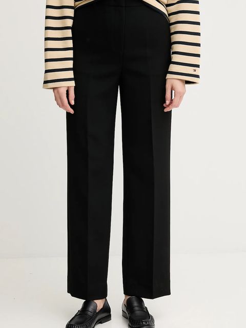 Tommy Hilfiger spodnie damskie kolor czarny proste high waist WW0WW48357 - zdjęcie produktu nr 1