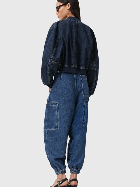 AllSaints jeansy SOL damskie high waist W005TD