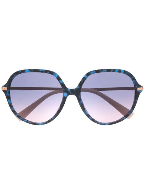 Valentino Eyewear oversized oval-frame sunglasses - Blue - zdjęcie produktu nr 1