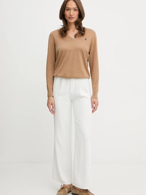 Polo Ralph Lauren sweter bawełniany damski kolor beżowy lekki 211972105