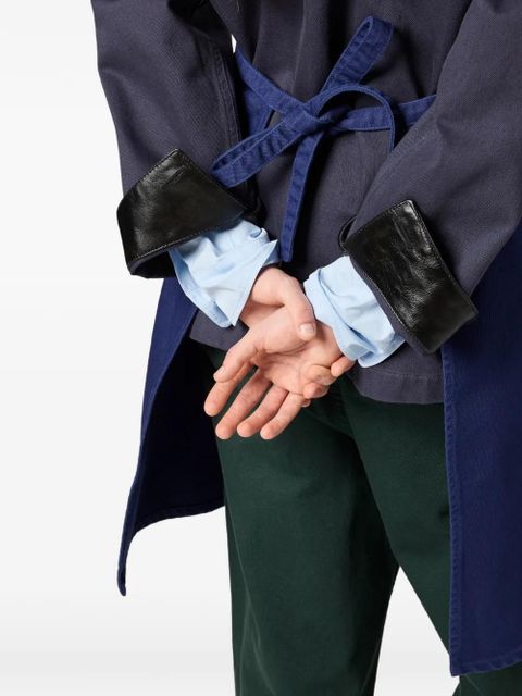 Miu Miu garment-dyed gabardine apron - Blue