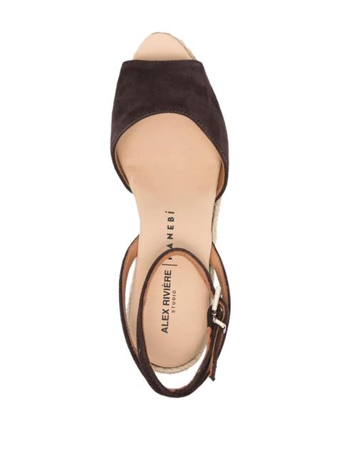 Manebi 110mm suede espadrilles - Brown