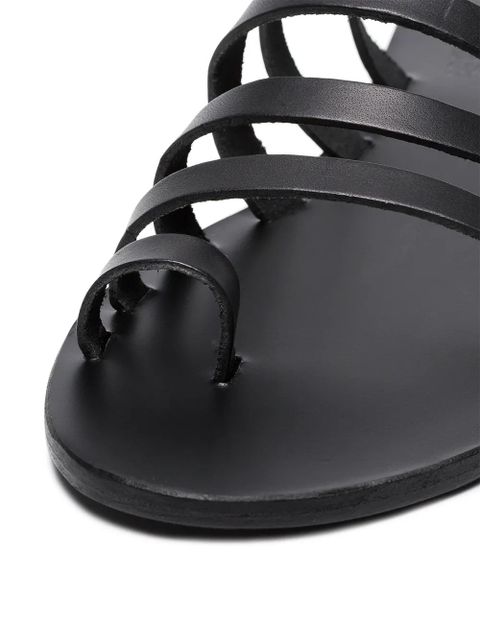 Ancient Greek Sandals Black Niki Leather Sandals