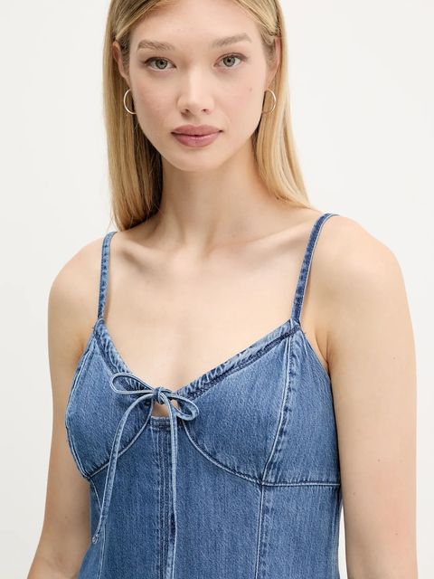 Hollister Co. sukienka jeansowa kolor niebieski mini rozkloszowana KI359-5259