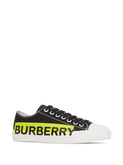 Burberry logo-print topstitched sneakers - Black
