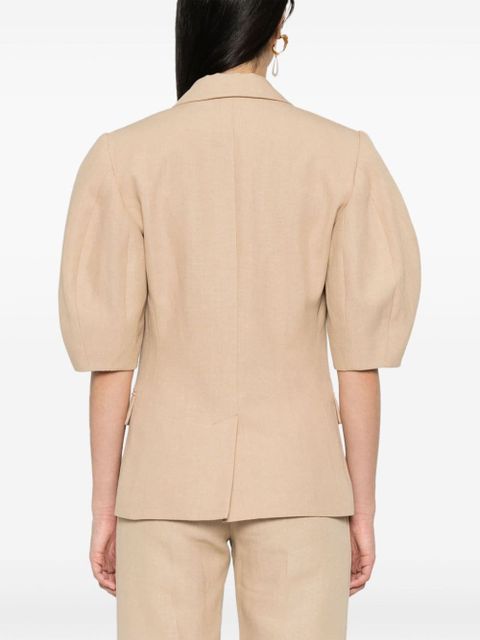 Chloé balloon-sleeve linen jacket - Neutrals