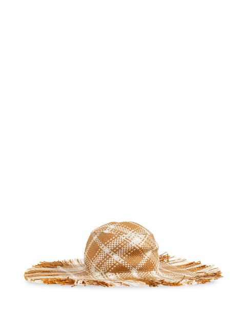 Burberry Knight Stamp fringed-details sun hat - Neutrals - zdjęcie produktu nr 2