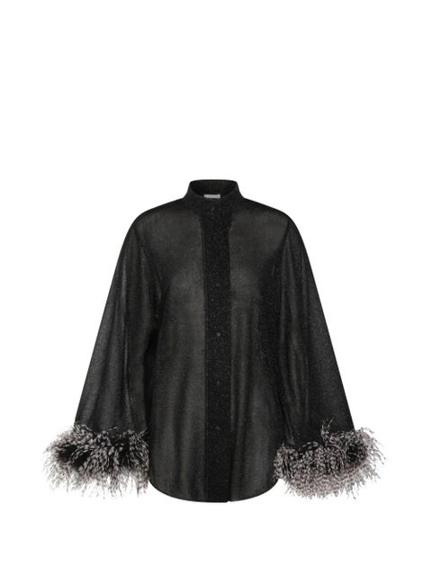 Oséree plumage-embellishment shirt - Black - zdjęcie produktu nr 1