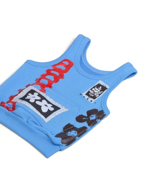 Marni graphic-print tote bag - 00B50 BLUE