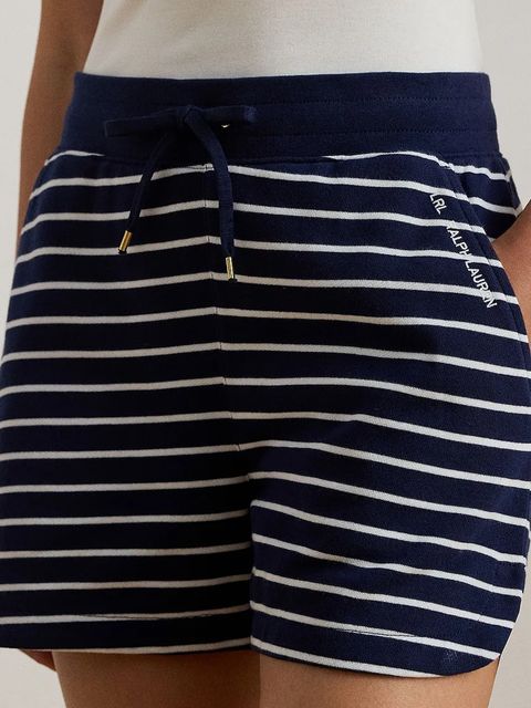 Lauren Ralph Lauren szorty damskie kolor granatowy wzorzyste high waist 200P03757