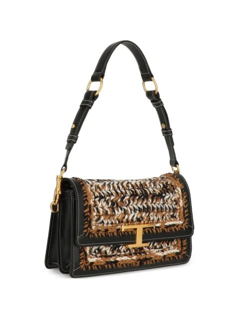 Tod's logo-plaque shoulder bag - Brown