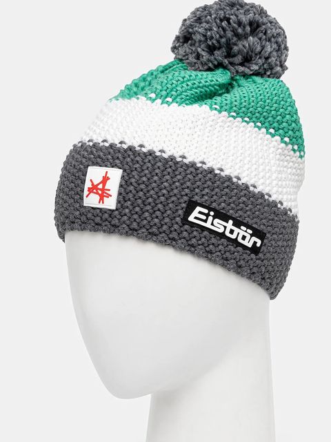Eisbar czapka z domieszką wełny Star Pompon MÜ SA kolor zielony E33172